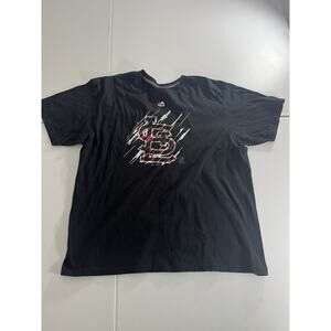 St Louis Cardinals Majestic T Shirt Size XL Black Short Sleeve MLB Baseball